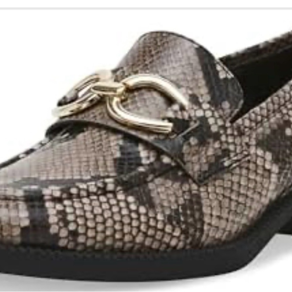 NEW Anne Klein Korrie Snakeskin Leather Slip On Loafer Shoes Size 6 NWOB